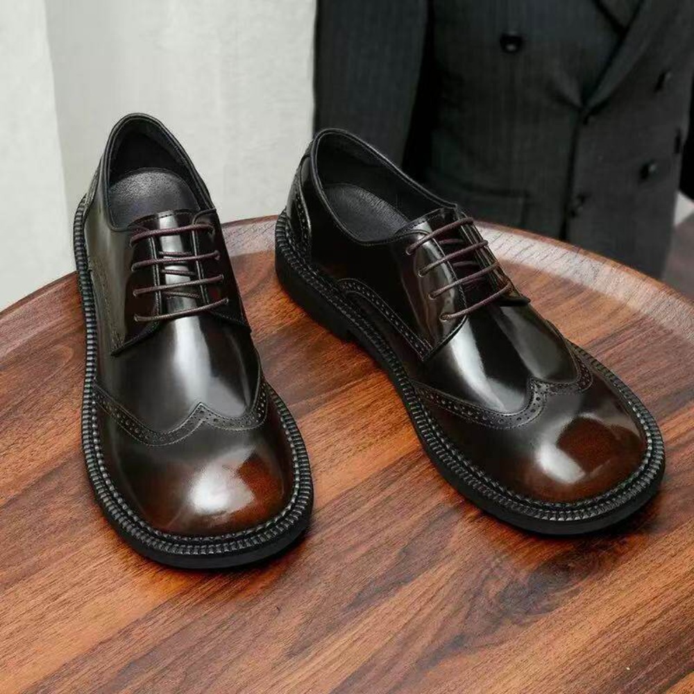Sewing Latex - Fashion Men's Genuine Leather Dress Brogues