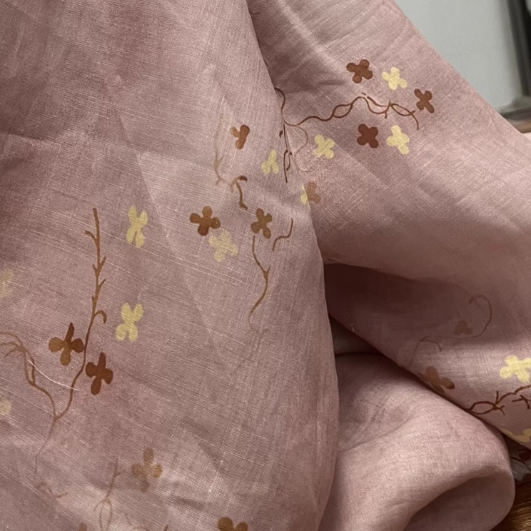 Boho Ramie Linen Fabric Dusty  - огляд і ціна Vintage Sewing Textile